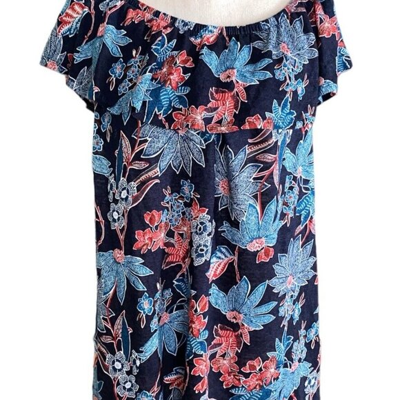 J. Jill Love Linen Sarasa Tropical Print Knit Top plus size 2X NEW - Picture 1 of 9